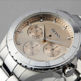 Hugo Boss Premiere Rose Gold Dial Silver Steel Strap Watch for Women - 1502444 Buy Now By Hugo Boss