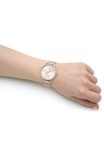 Hugo Boss Infinity Carnation Gold Dial Gold Mesh Bracelet Watch for Women - 1502519 Buy Now By Hugo Boss