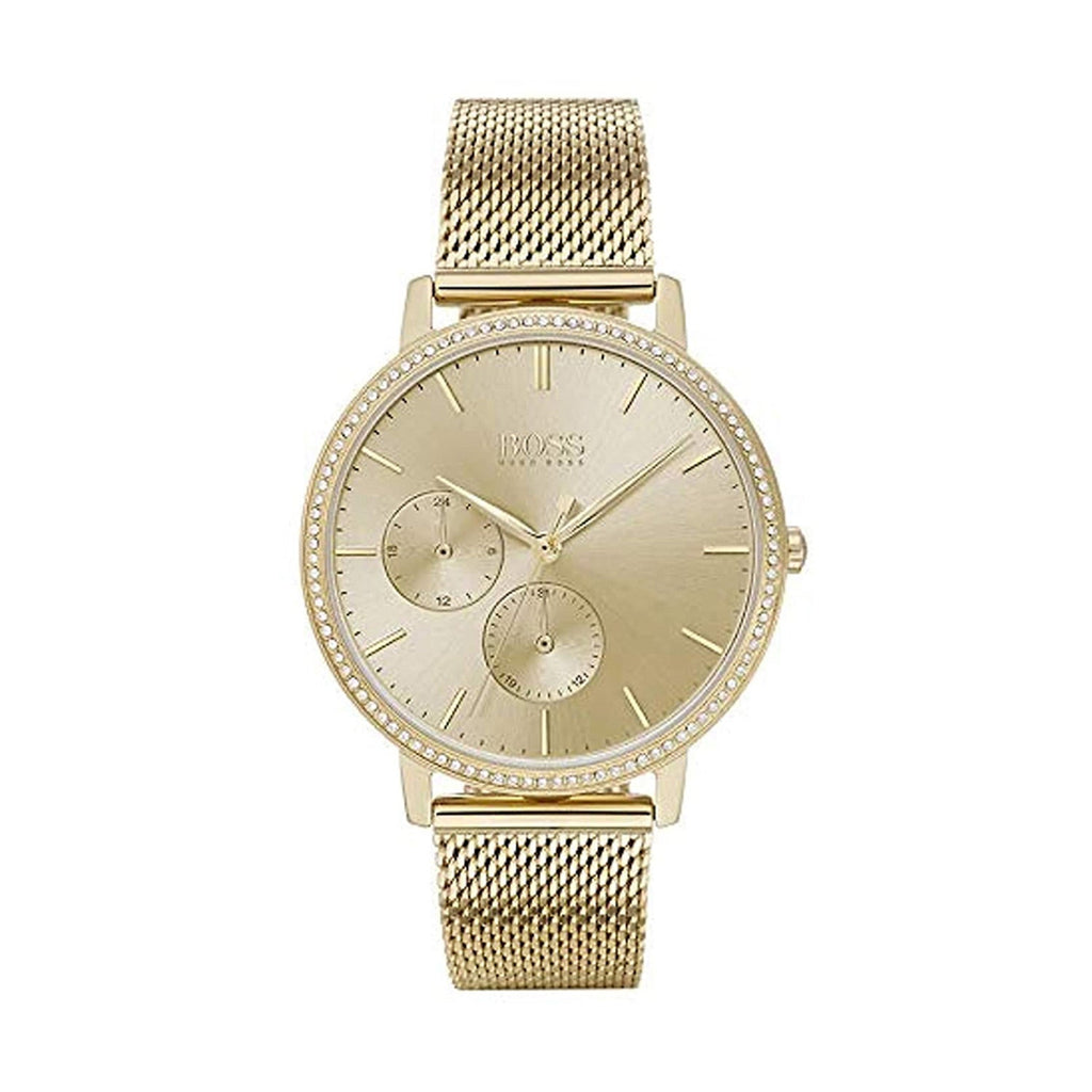 Hugo Boss Infinity Gold Dial Gold Mesh Bracelet Watch for Women - 1502520 Buy Now By Hugo Boss