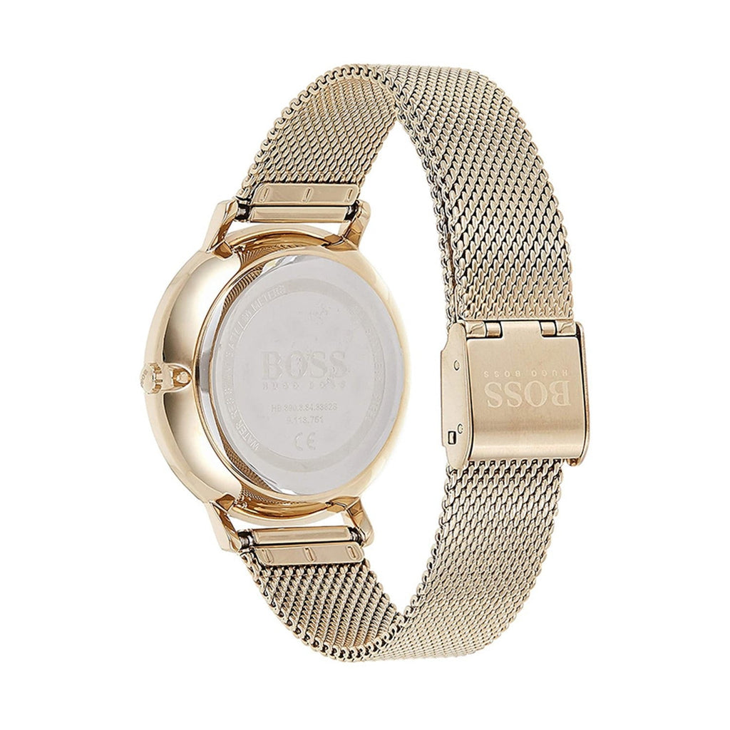 Hugo Boss Infinity Gold Dial Gold Mesh Bracelet Watch for Women - 1502520 Buy Now By Hugo Boss