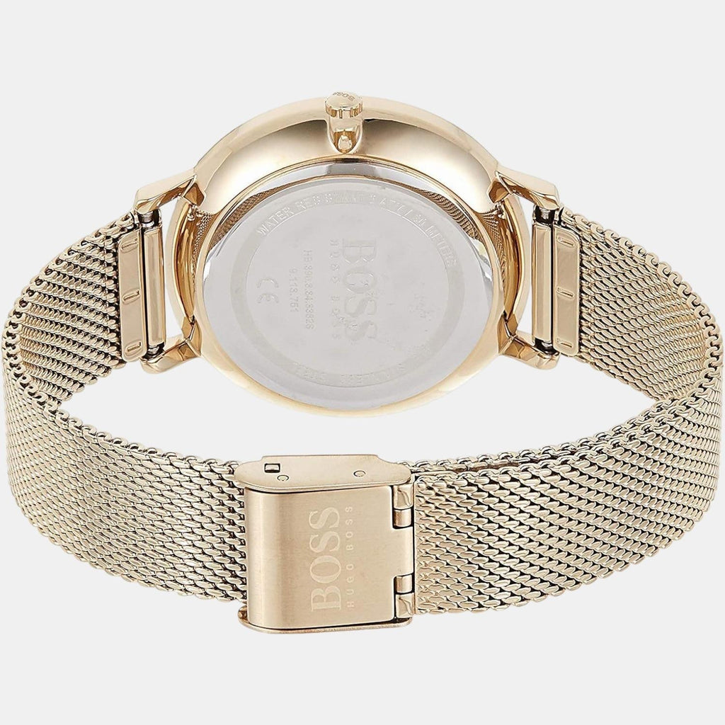 Hugo Boss Infinity Gold Dial Gold Mesh Bracelet Watch for Women - 1502520 Buy Now By Hugo Boss
