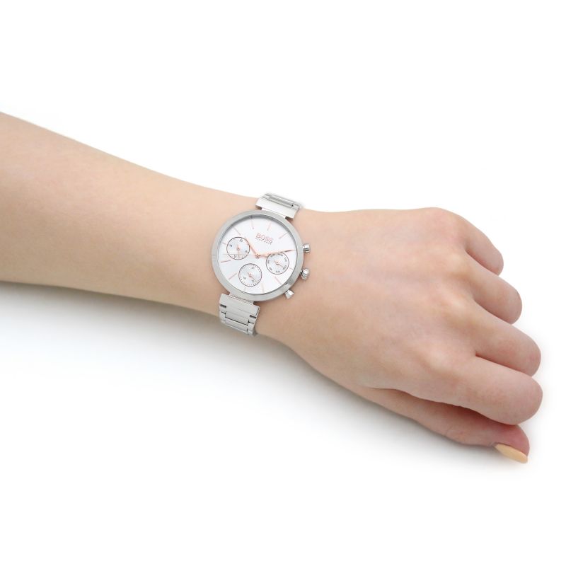 Hugo Boss Flawless Silver Dial Silver Steel Strap Watch for Women - 1502530 Buy Now By Hugo Boss