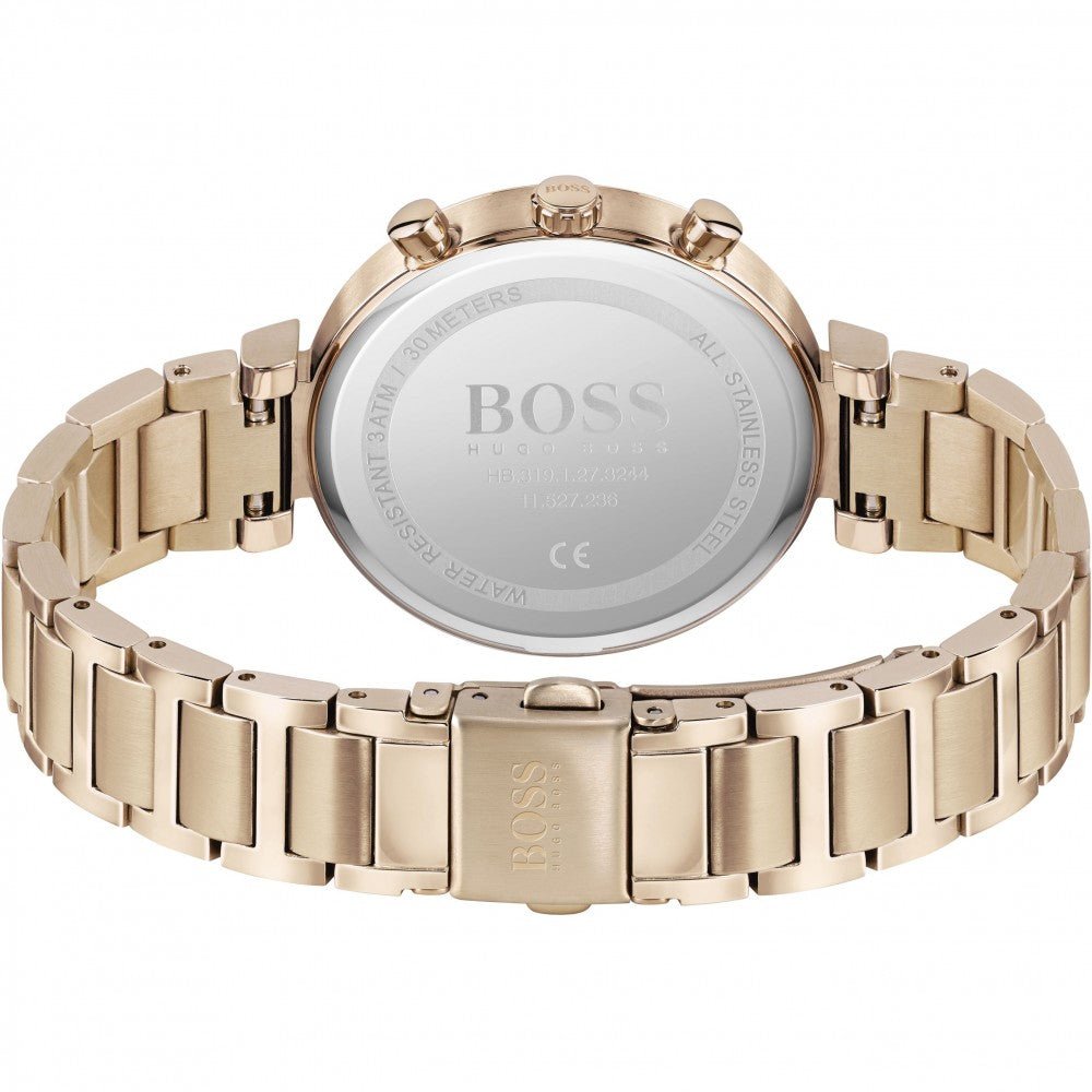 Hugo Boss Flawless Quartz White Dial Gold Steel Strap Watch for Women -1502531 Buy Now By Hugo Boss