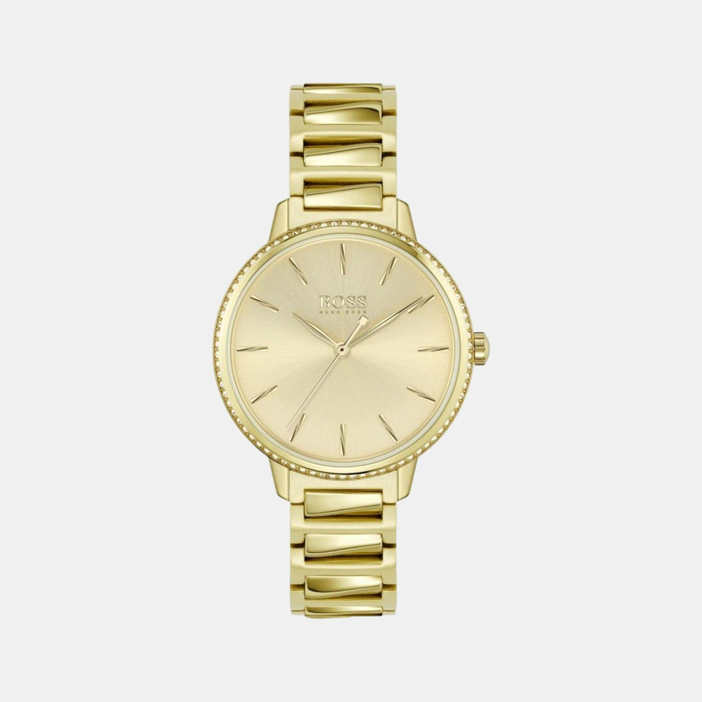 Hugo Boss Signature Gold Dial Gold Steel Strap Watch for Women - 1502541 Buy Now By Hugo Boss