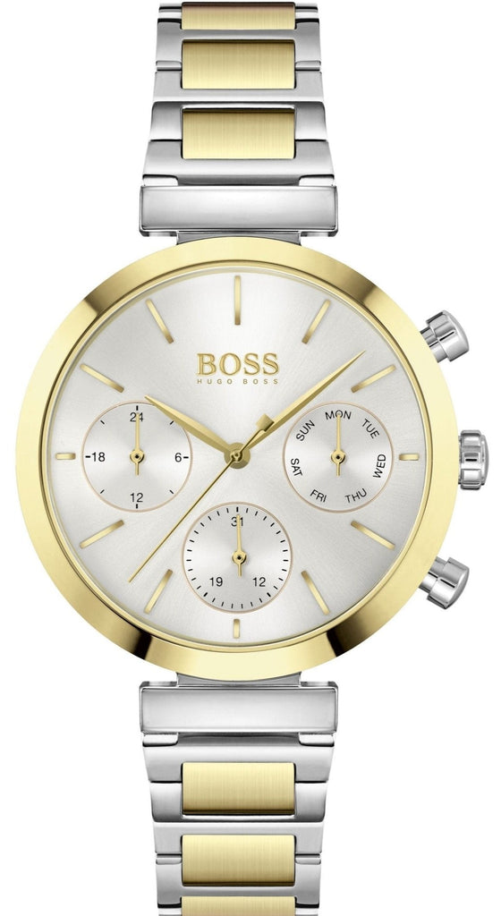 Hugo Boss Flawless Silver Dial Two Tone Steel Strap Watch for Women - 1502550 Buy Now By Hugo Boss