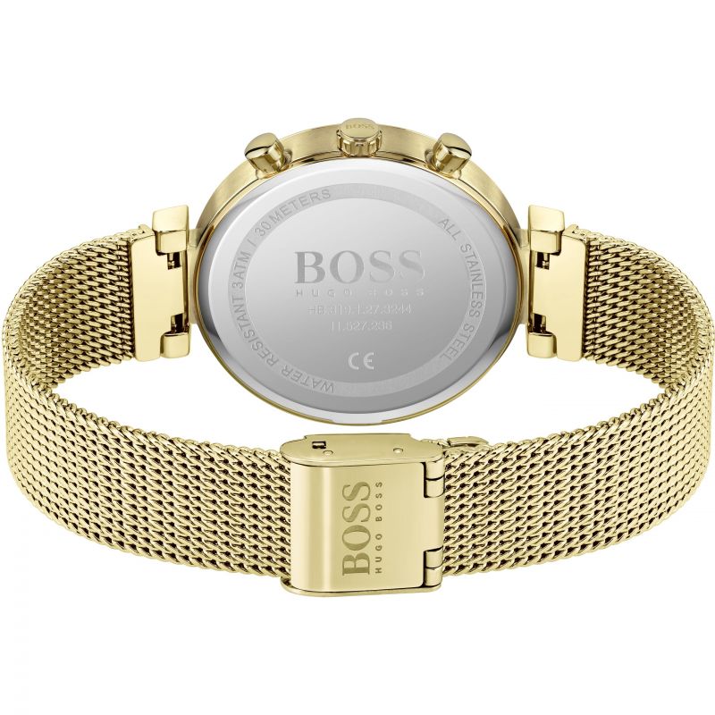 Hugo Boss Flawless White Dial Gold Mesh Bracelet Watch for Women - 1502552 Buy Now By Hugo Boss