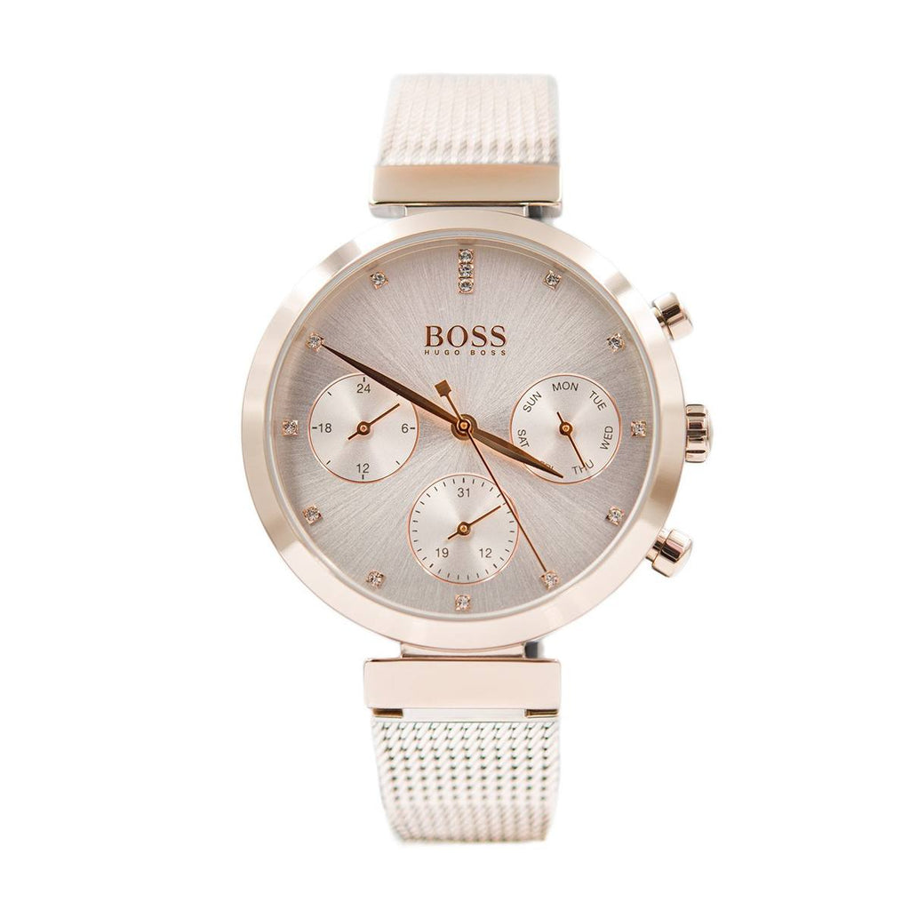 Hugo Boss Flawless White Dial Gold Mesh Bracelet Watch for Women - 1502553 Buy Now By Hugo Boss