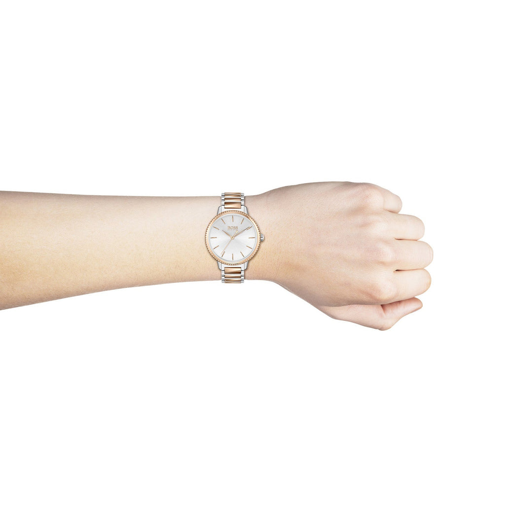 Hugo Boss Signature Silver Dial Two Tone Steel Strap Watch for Women - 1502567 Buy Now By Hugo Boss