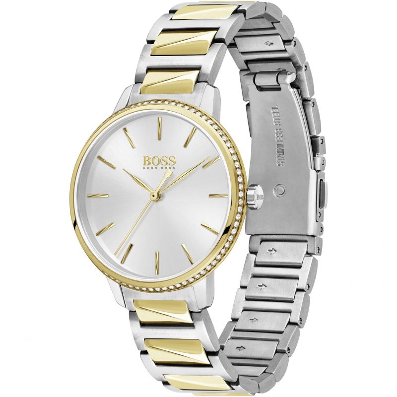 Hugo Boss Signature Silver Dial Two Tone Steel Strap Watch for Women - 1502568 Buy Now By Hugo Boss