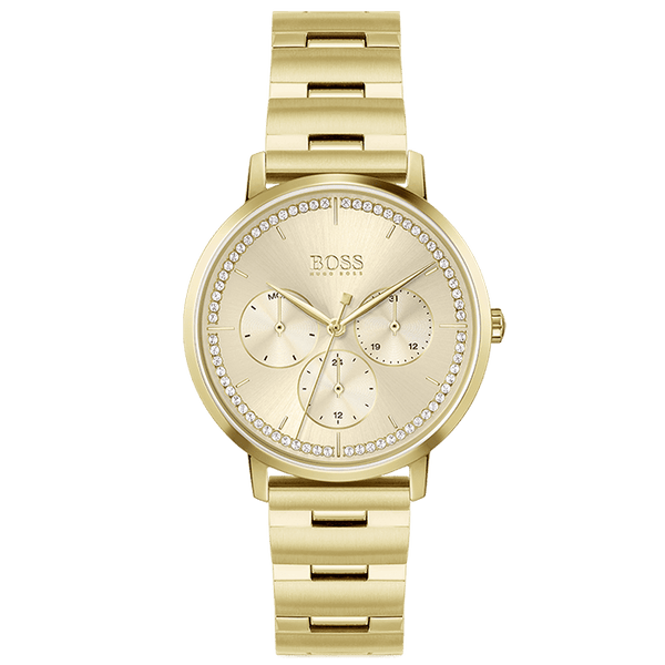 Hugo Boss Prima Gold Dial Gold Steel Strap Watch for Women - 1502572 Buy Now By Hugo Boss