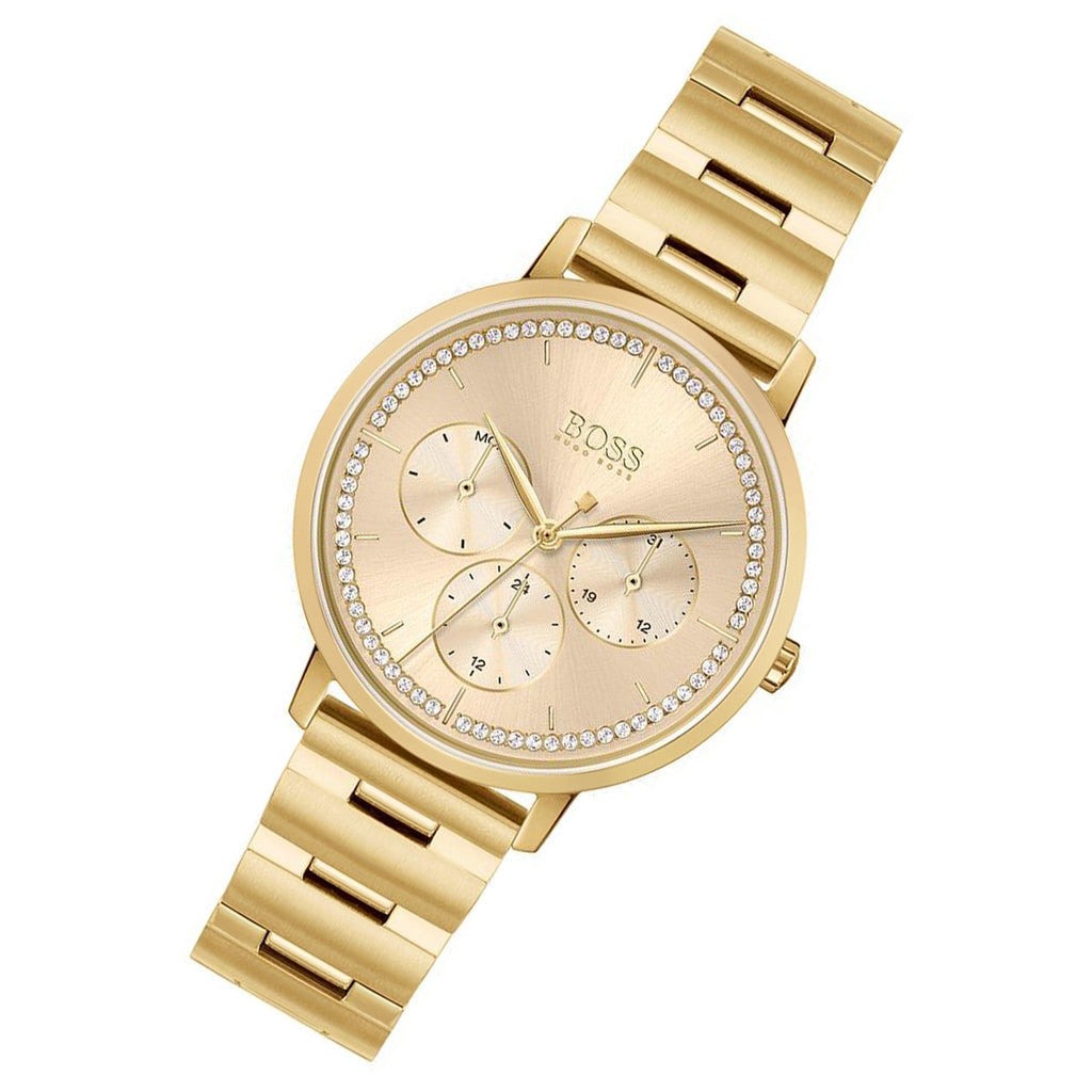 Hugo Boss Prima Gold Dial Gold Steel Strap Watch for Women - 1502572 Buy Now By Hugo Boss