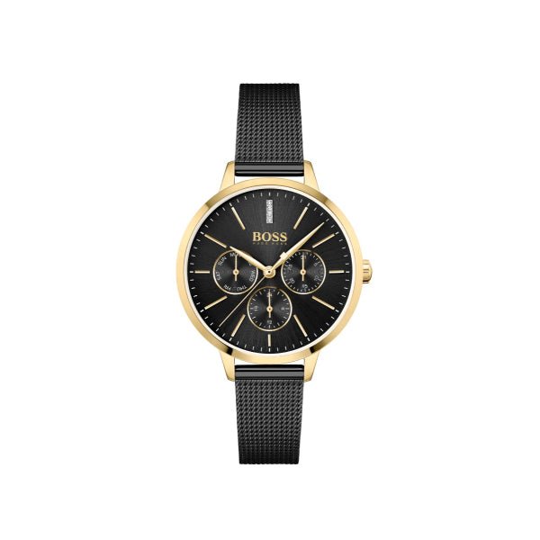 Hugo Boss Symphony Black Dial Black Mesh Bracelet Watch for Women - 1502601 Buy Now By Hugo Boss