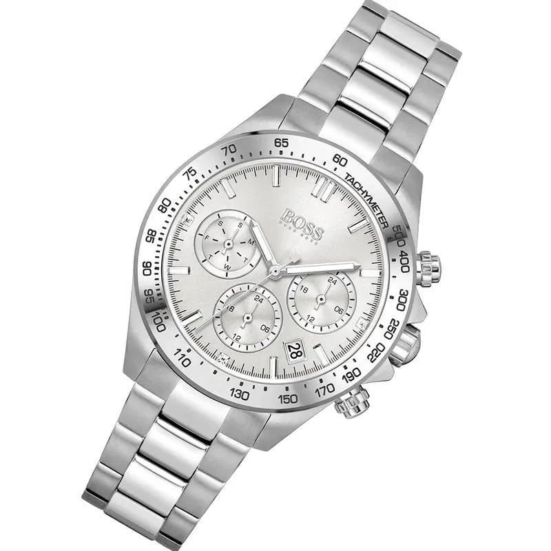 Hugo Boss Novia Chronograph Silver Dial Silver Steel Strap Watch for Women - 1502616 Buy Now By Hugo Boss