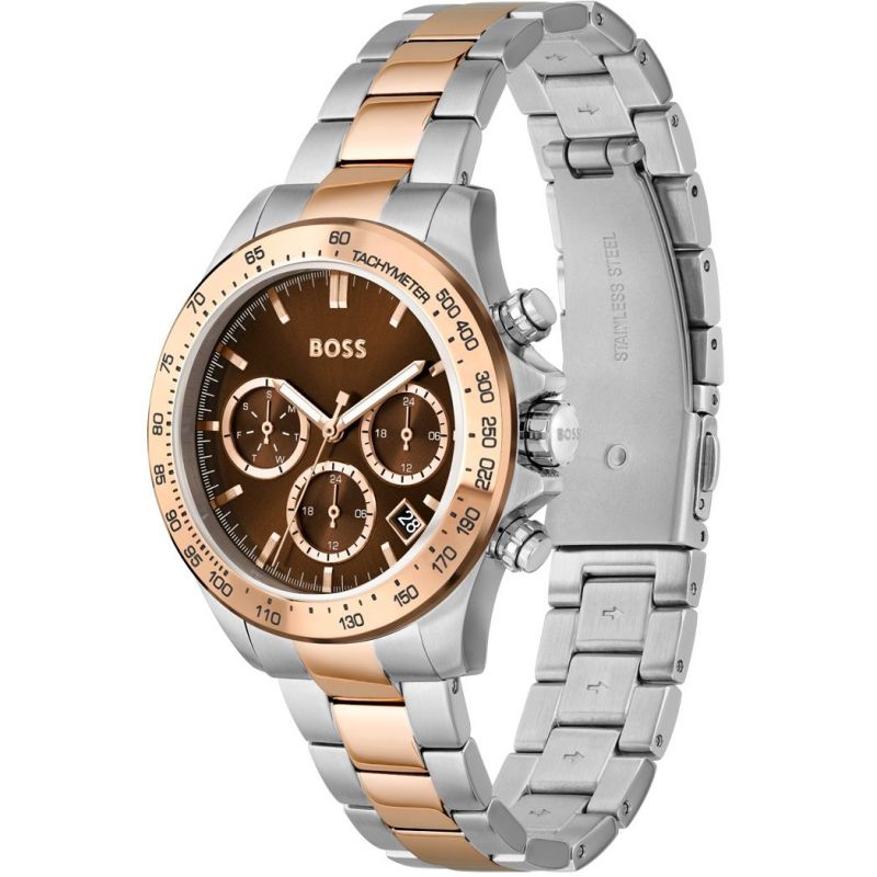 Hugo Boss Novia Brown Dial Two Tone Steel Strap Watch for Women - 1502617 Buy Now By Hugo Boss