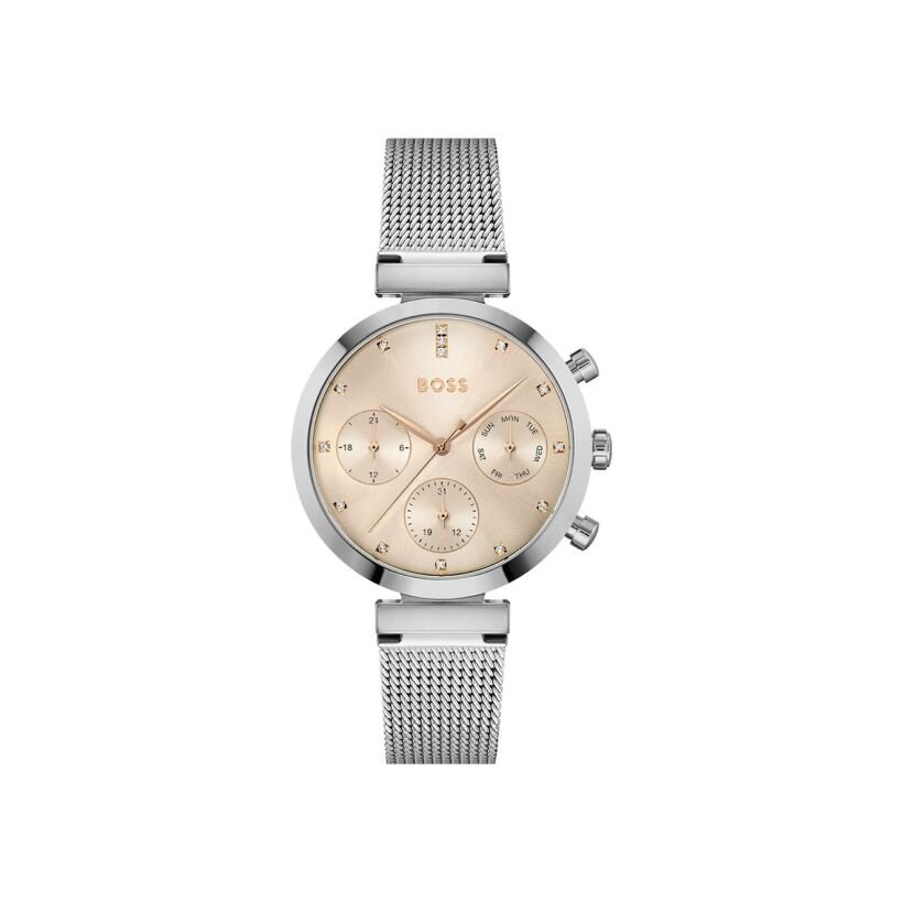 Hugo Boss Flawless Pink Dial Silver Mesh Bracelet Watch for Women - 1502625 Buy Now By Hugo Boss