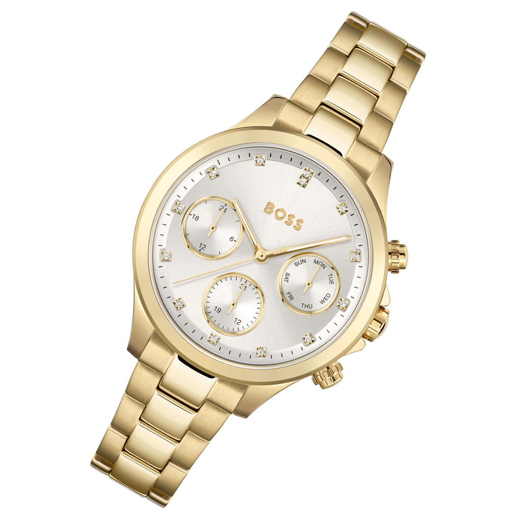 Hugo Boss Hera White Dial Gold Steel Strap Watch for Women - 1502628 Buy Now By Hugo Boss