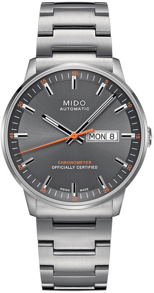 Mido Commander II Automatic Chronometer Grey Dial Silver Steel Strap Watch For Men - M021.431.11.061.01 Buy Now By Mido