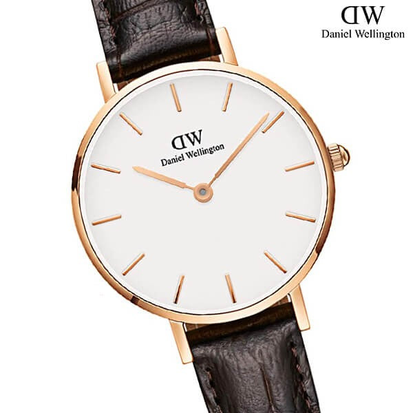 Daniel Wellington Classic Petite York White Dial Brown Leather Strap Watch For Women - DW00100232 Buy Now By Daniel Wellington