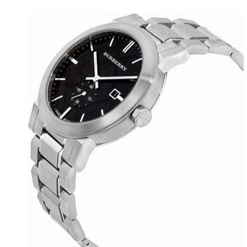 Burberry The City Black Dial Silver Steel Strap Watch for Men - BU9901 Buy Now By Burberry