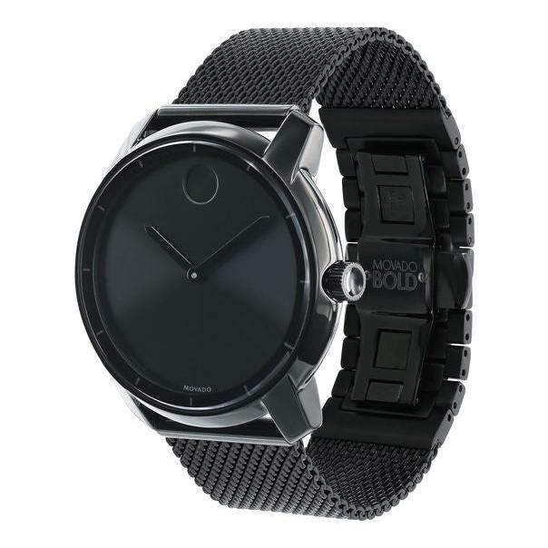 Movado Bold Black Dial Black Mesh Bracelet Watch For Men - 3600261 Buy Now By Movado