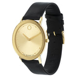 Movado Sapphire Gold Dial Black Leather Strap Watch For Men - 606883 Buy Now By Movado