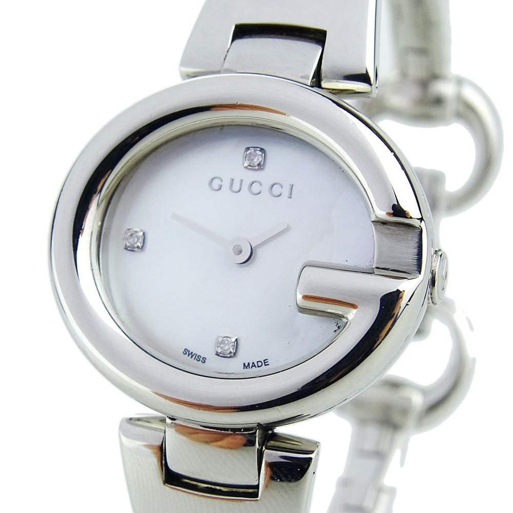 Gucci Guccissima Diamonds Mother of Pearl Dial Silver Steel Strap Watch For Women - YA134504 Buy Now By Gucci