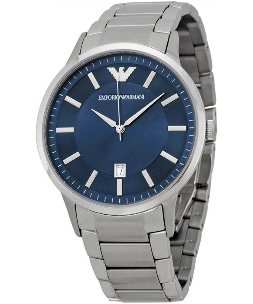 Emporio Armani Renato Blue Dial Silver Steel Strap Watch For Men - AR2477 Buy Now By Emporio Armani