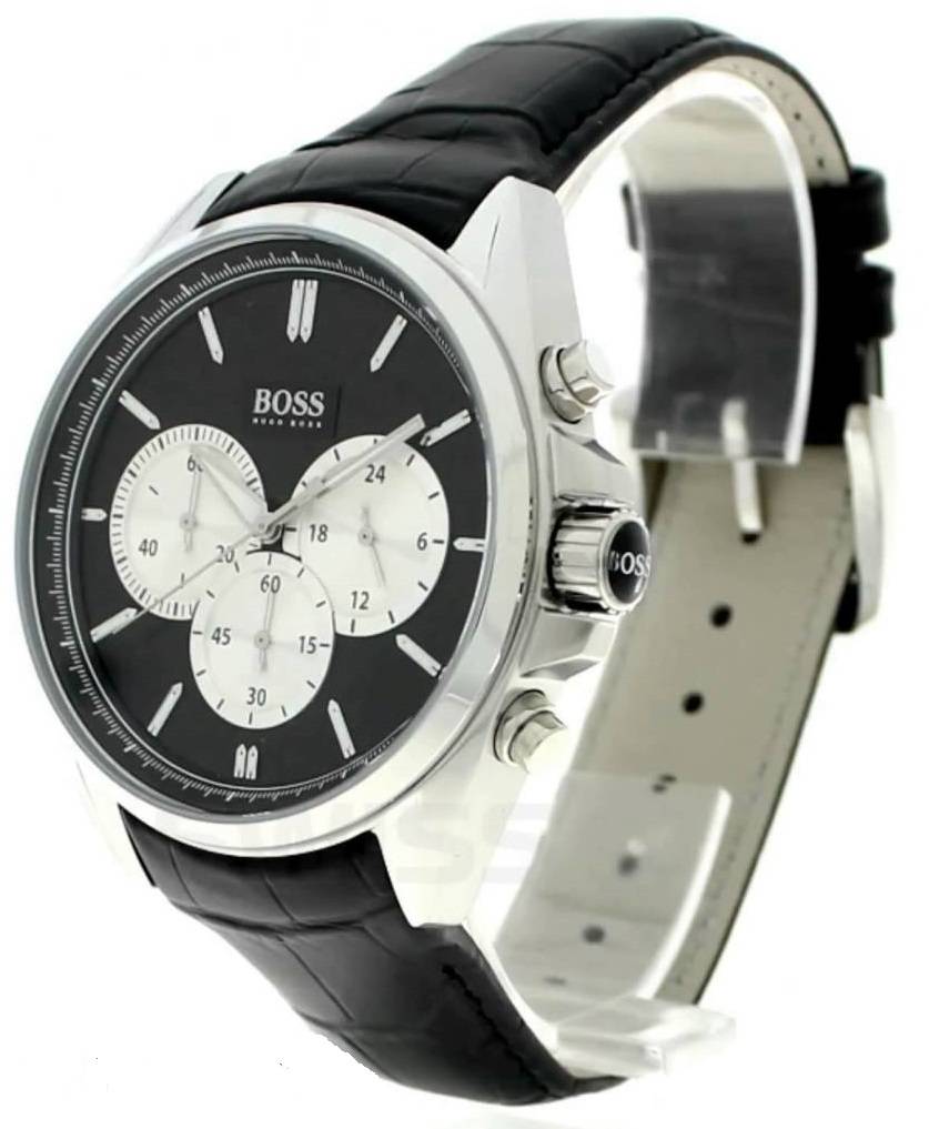 Hugo Boss Driver Black Dial Black Leather Strap Watch for Men - 1512879 Buy Now By Hugo Boss
