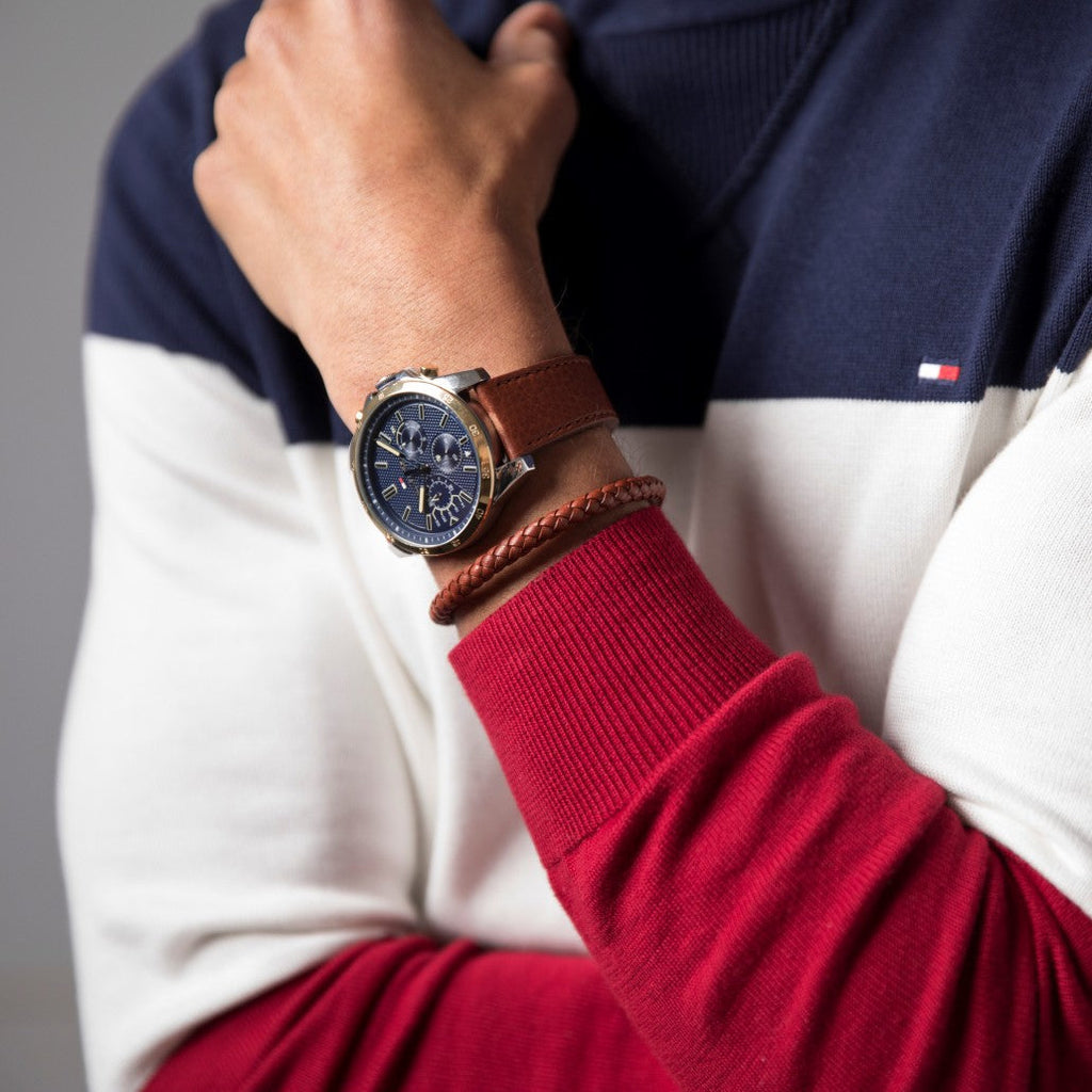 Tommy Hilfiger Decker Blue Dial Brown Leather Strap Watch for Men - 1791561 Buy Now By Tommy Hilfiger