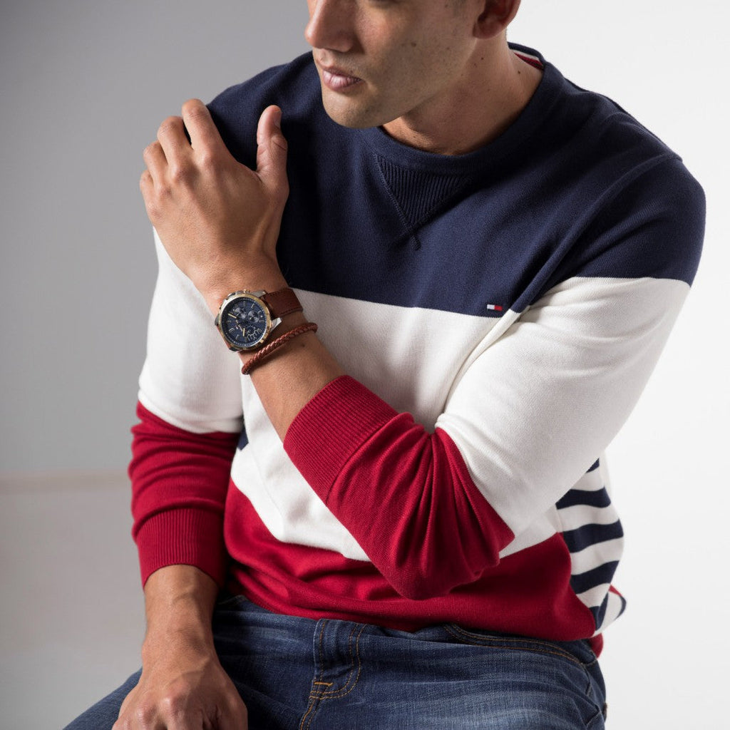 Tommy Hilfiger Decker Blue Dial Brown Leather Strap Watch for Men - 1791561 Buy Now By Tommy Hilfiger