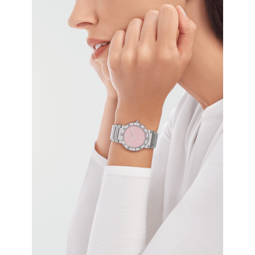 Bvlgari Bvlgari Bvlgari Quartz Pink Dial Silver Steel Strap Watch for Women - BVLGARI103711 Buy Now By Bvlgari