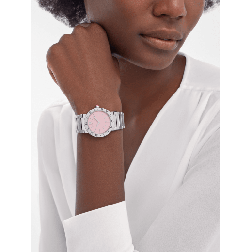 Bvlgari Bvlgari Bvlgari Quartz Pink Dial Silver Steel Strap Watch for Women - BVLGARI103711 Buy Now By Bvlgari