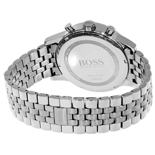 Hugo Boss Aeroliner Chronograph White Dial Silver Steel Strap Watch For Men - 1512445 Buy Now By Hugo Boss