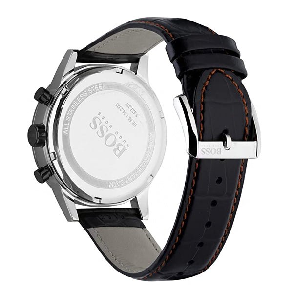 Hugo Boss Aeroliner Black Dial Black Leather Strap Watch for Men - 1512631 Buy Now By Hugo Boss