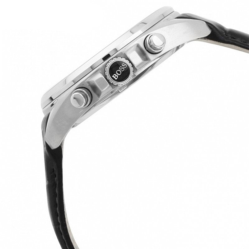 Hugo Boss Casual Chronograph Silver Dial Black Leather Strap Watch For Men - HB1512880 Buy Now By Hugo Boss