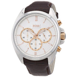 Hugo Boss Driver Chronograph Silver Dial Brown Leather Strap Watch For Men - 1512881 Buy Now By Hugo Boss