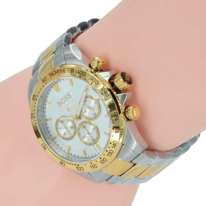 Hugo Boss Ikon Chronograph Silver Dial Two Tone Steel Strap Watch for Men - 1512960 Buy Now By Hugo Boss