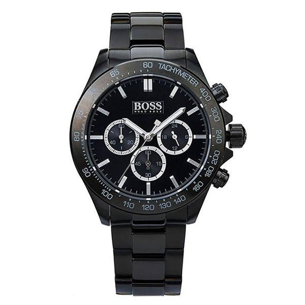 Hugo Boss Ikon Chronograph Black Dial Black Steel Strap Watch for Men - 1512961 Buy Now By Hugo Boss