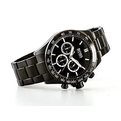 Hugo Boss Ikon Chronograph Black Dial Black Steel Strap Watch for Men - 1512961 Buy Now By Hugo Boss