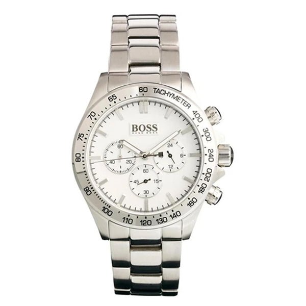 Hugo Boss Ikon Chronograph White Dial Silver Steel Strap Watch for Men - 1512962 Buy Now By Hugo Boss