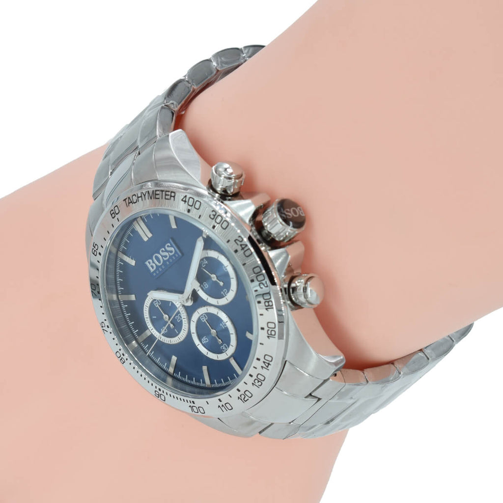 Hugo Boss Ikon Blue Dial Silver Steel Strap Watch for Men - 1512963 Buy Now By Hugo Boss