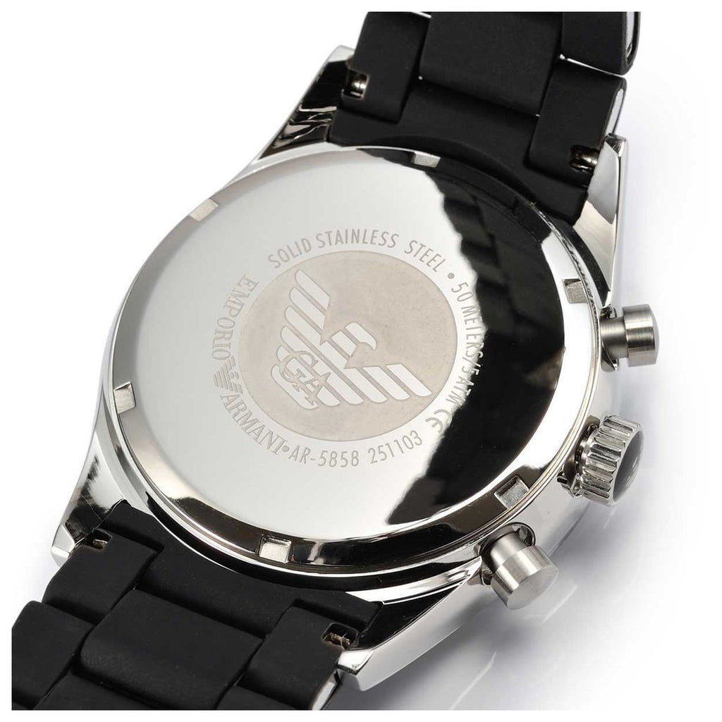Emporio Armani Sportivo Chronograph Black Dial Black Strap Watch For Men - AR5858 Buy Now By Emporio Armani