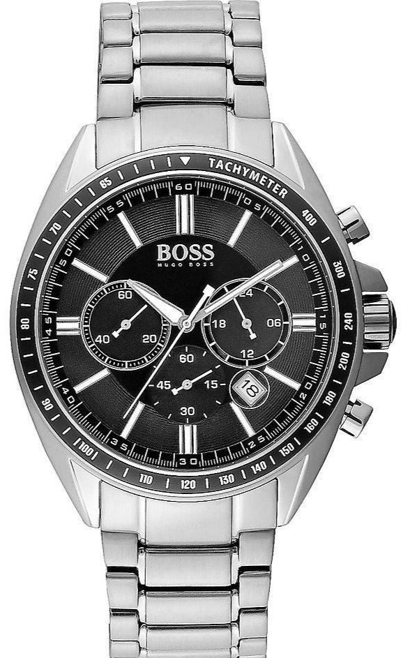Hugo Boss Driver Chronograph Black Dial Silver Steel Strap Watch For Men - 1513080 Buy Now By Hugo Boss