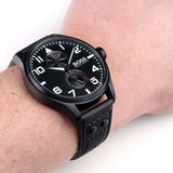 Hugo Boss Aeroliner Chronograph Black Dial Black Leather Strap Watch For Men - 1513086 Buy Now By Hugo Boss