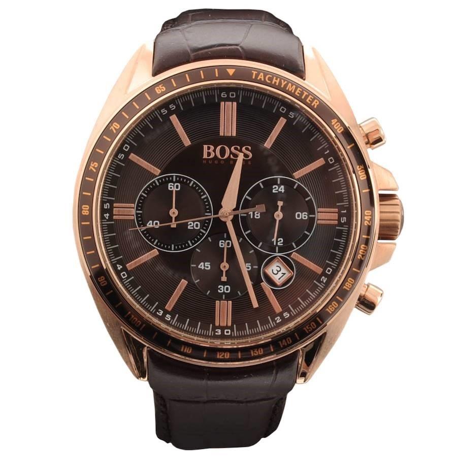 Hugo Boss Driver Sport Chronograph Brown Dial Brown Leather Strap Watch for Men - 1513093 Buy Now By Hugo Boss