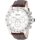 Hugo Boss Ikon White Dial Brown Leather Strap Watch for Men - 1513175 Buy Now By Hugo Boss