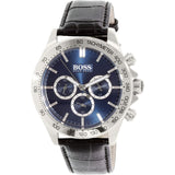 Hugo Boss Ikon Blue Dial Black Leather Strap Watch for Men - 1513176 Buy Now By Hugo Boss