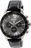 Hugo Boss Ikon Grey Dial Black Leather Strap Watch for Men - 1513177 Buy Now By Hugo Boss