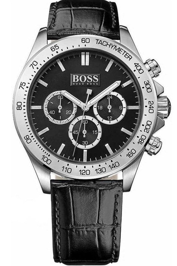 Hugo Boss Ikon Black Dial Black Leather Strap Watch for Men - 1513178 Buy Now By Hugo Boss