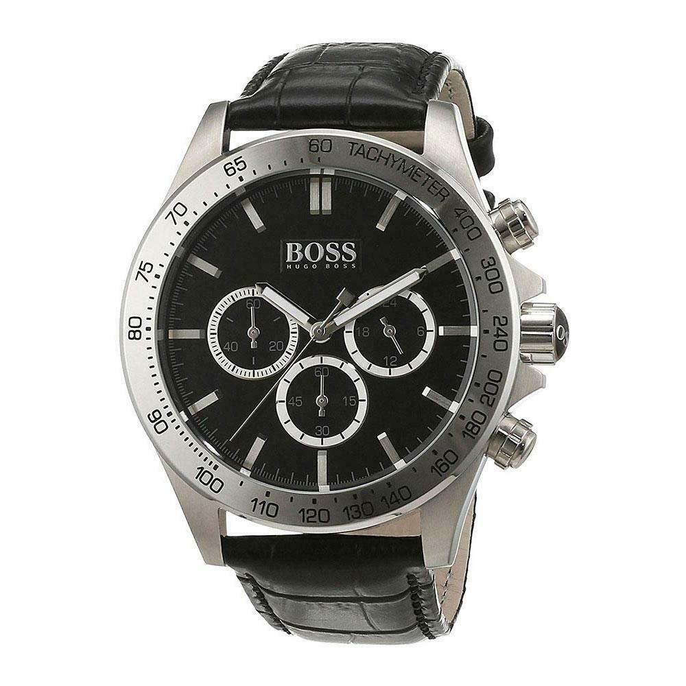 Hugo Boss Ikon Black Dial Black Leather Strap Watch for Men - 1513178 Buy Now By Hugo Boss
